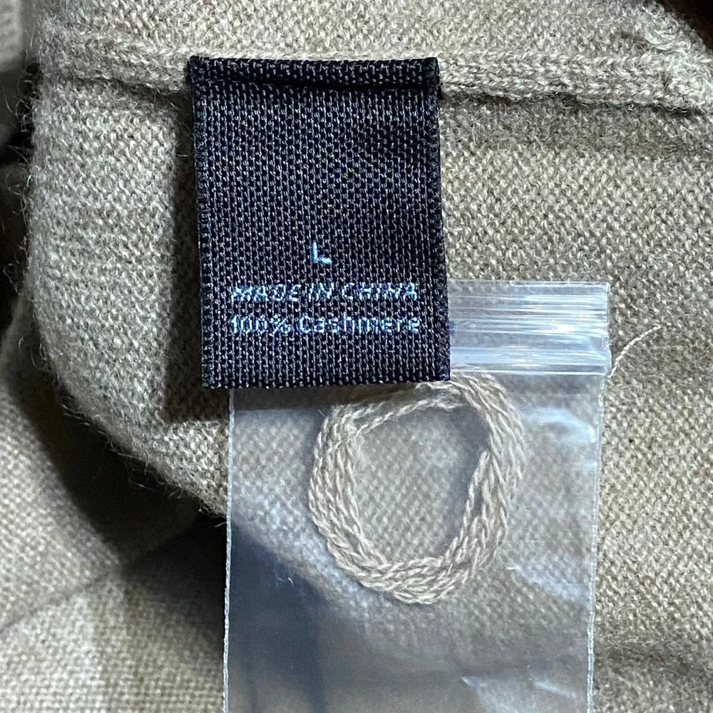 Marc Anthony Mens Pure Cashmere Turtleneck Sweater Latte Beige NWT Large Luxury